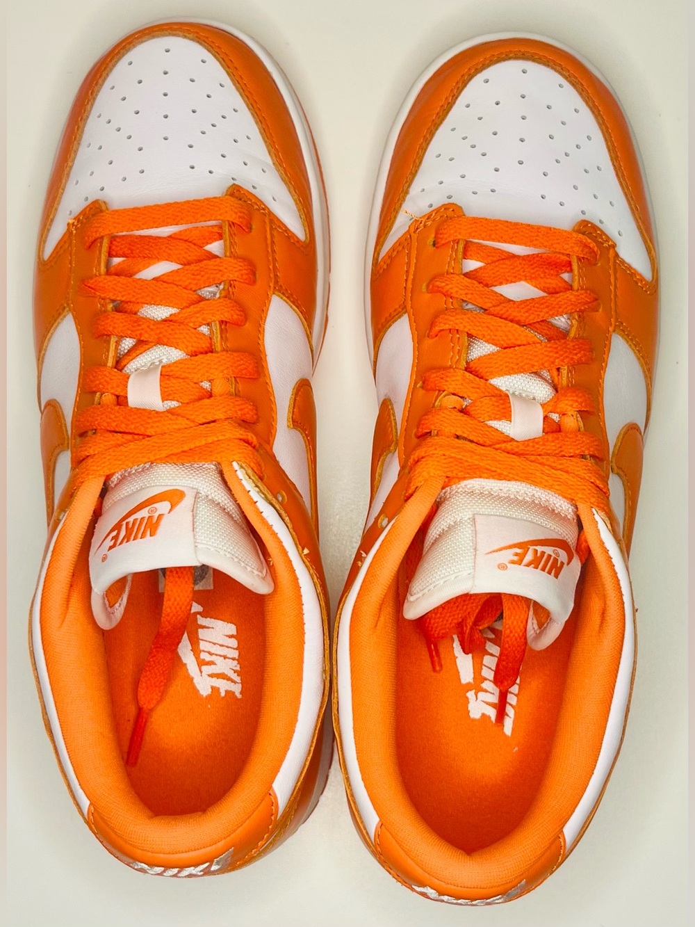 Nike Dunk Low Orange White Sneakers - Picture 6 of 7